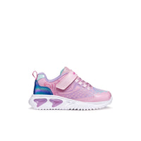 Geox girls' pink and lilac mesh lace-up trainer