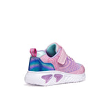 Geox girls' pink and lilac mesh lace-up trainer