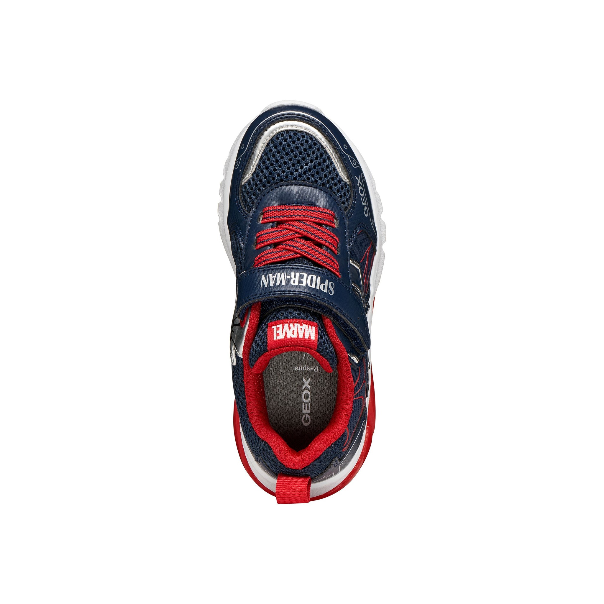 Geox Boys J Ciberdron Trainer Navy/Red