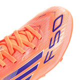 Adidas kids' white and blue lace-up boot