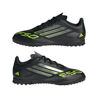 Adidas Junior Turf Boots F50 Club Core Black/Iron Metallic/Lucid Lemon