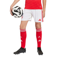 Adidas Arsenal Unisex Youth Home Shorts 25/26 White/Better Scarlet