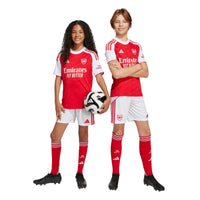 Adidas Arsenal Unisex Youth Home Shorts 25/26 White/Better Scarlet