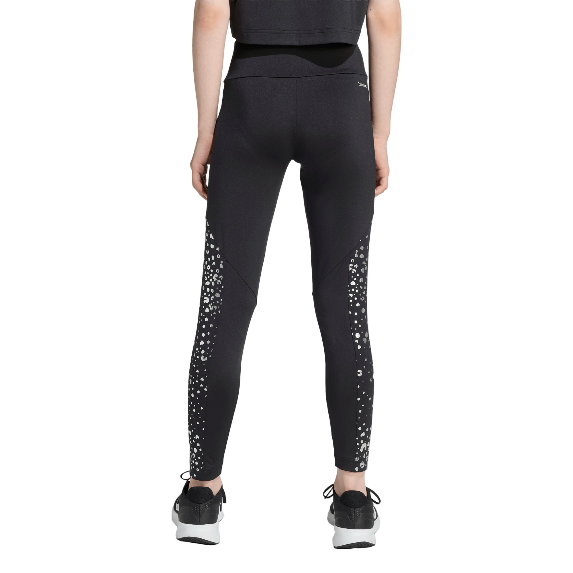 Adidas Girls Leggings JM3843 Black/Silver Metallic