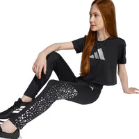 Adidas Girls Leggings JM3843 Black/Silver Metallic