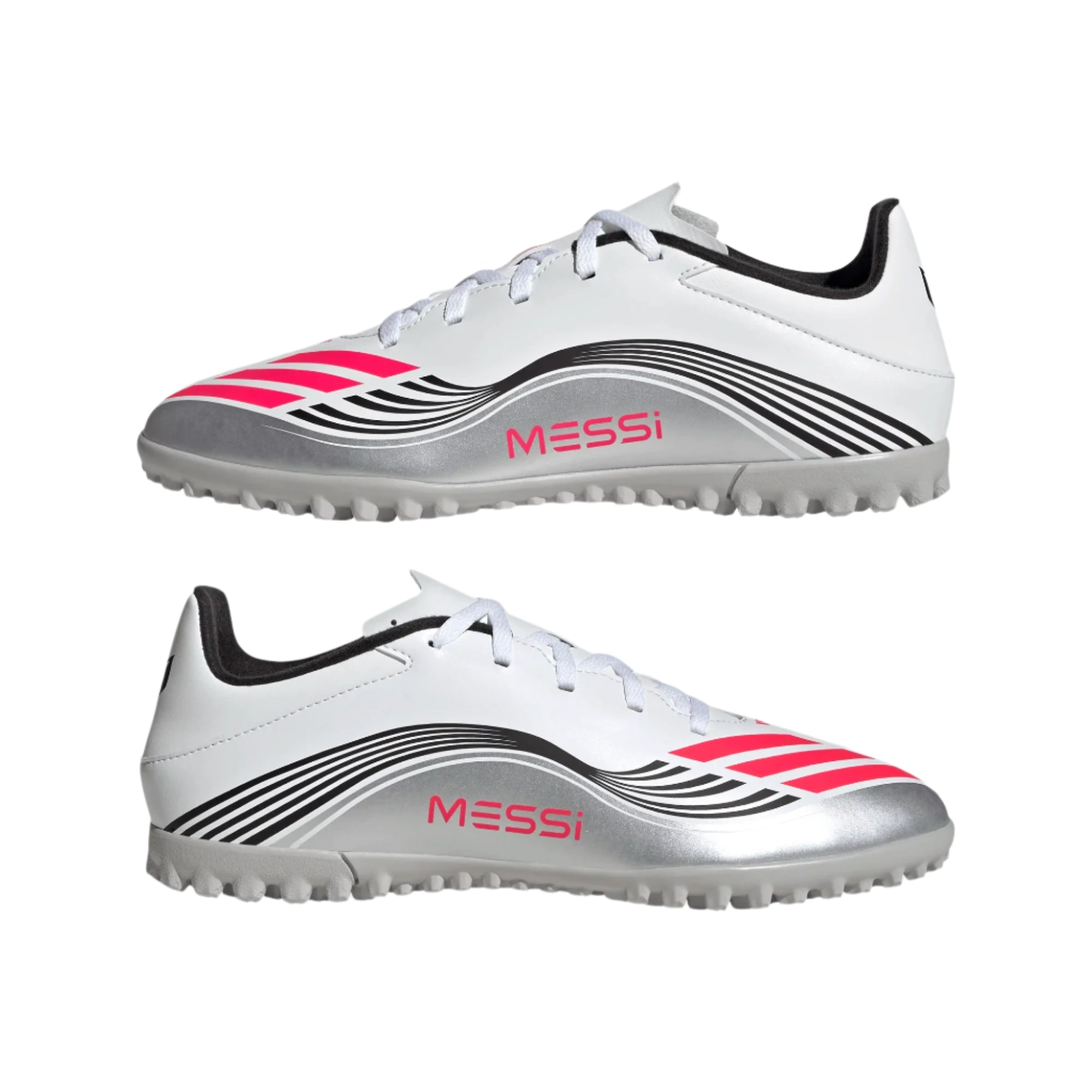 Adidas Mens Football Boots F50 Messi Club TF White/Red/Silver