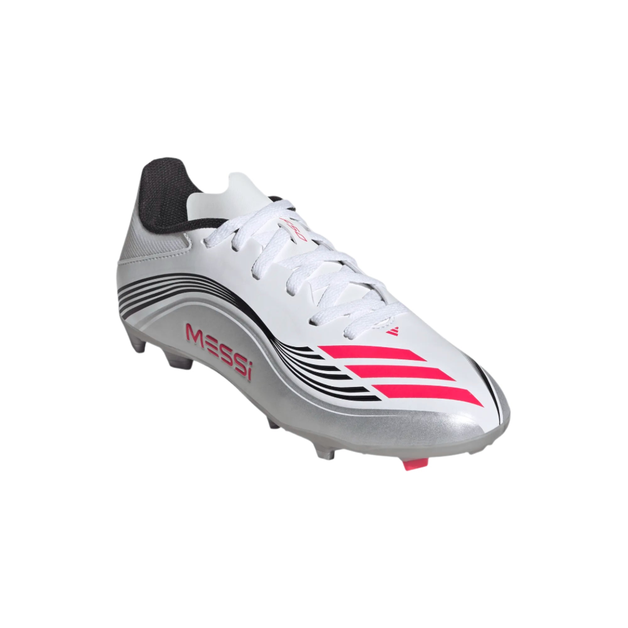 Adidas Junior Football Boot Messi League FG/MG Cloud White/Lucid Red/Silver Metallic
