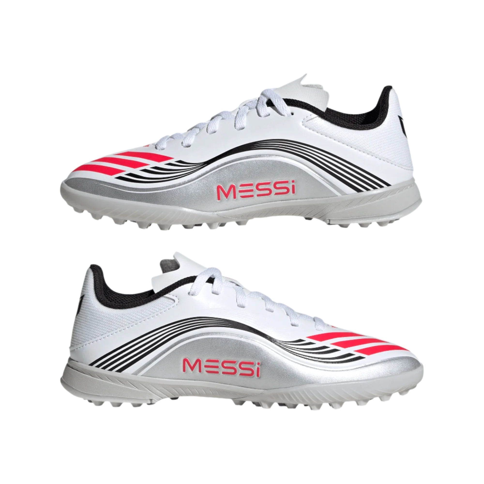 Adidas Junior Astro Turf F50 Messi League TF J White/Lucid Red/Silver