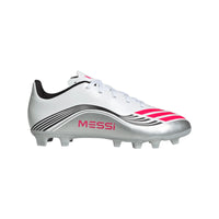 Adidas Junior Football Boot F50 Messi Club FG/MG Cloud White/Lucid Red/Silver Metallic
