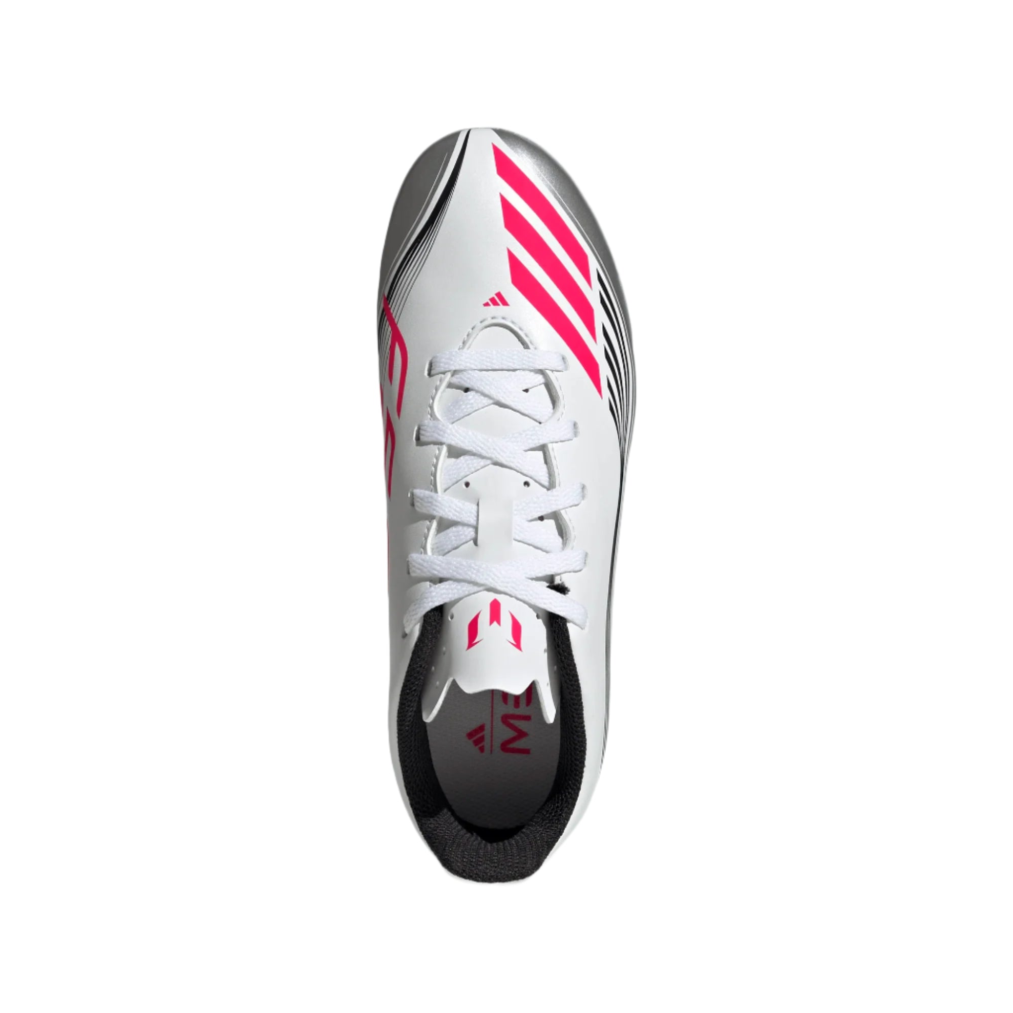 Adidas Junior Football Boot F50 Messi Club FG/MG Cloud White/Lucid Red/Silver Metallic