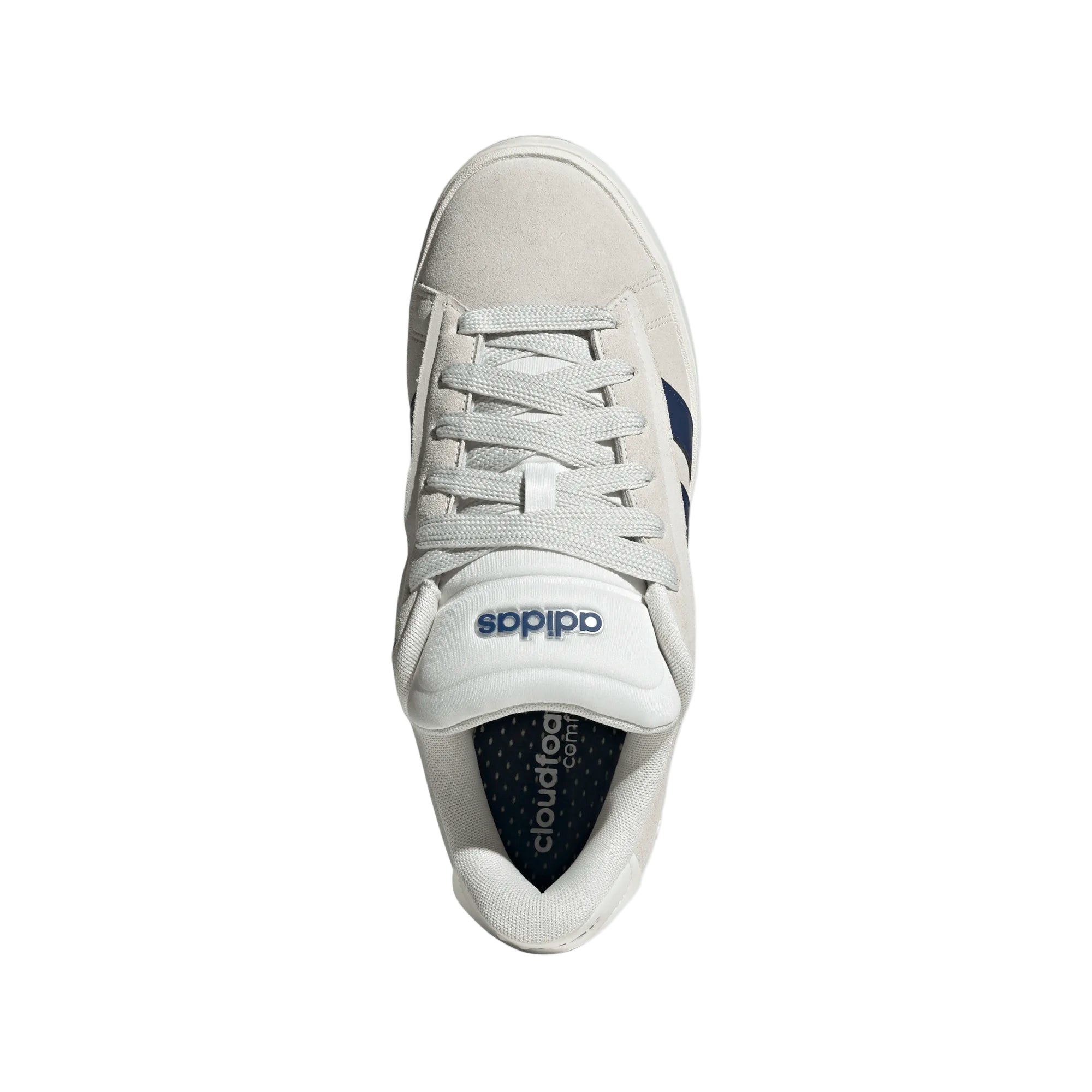 Adidas men's grey and white leather trainer