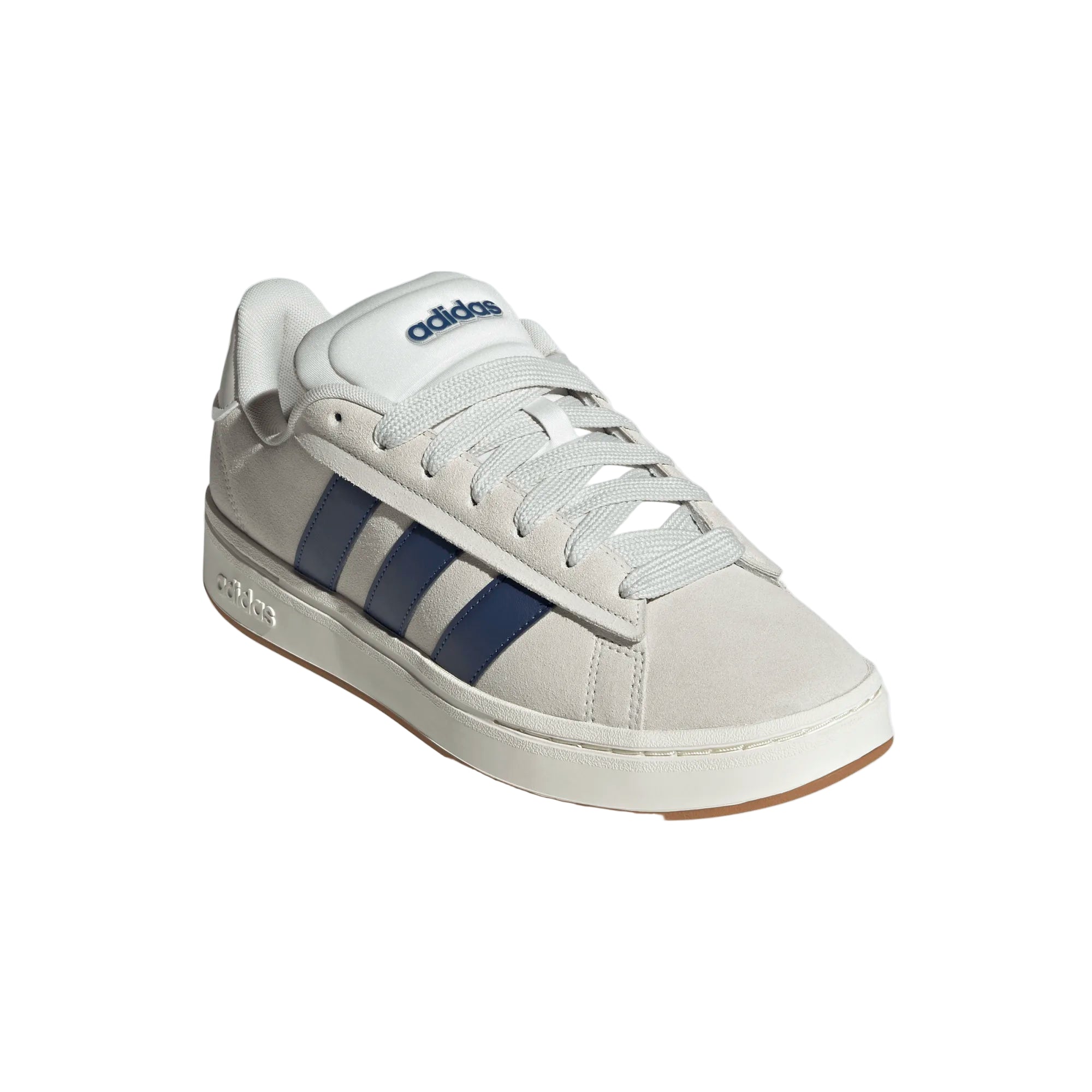 Adidas men's grey and white leather trainer