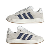Adidas men's grey and white leather trainer