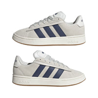 Adidas men's grey and white leather trainer