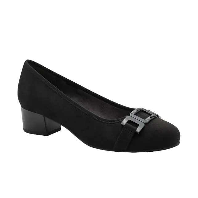Jana women's black heeled shoe