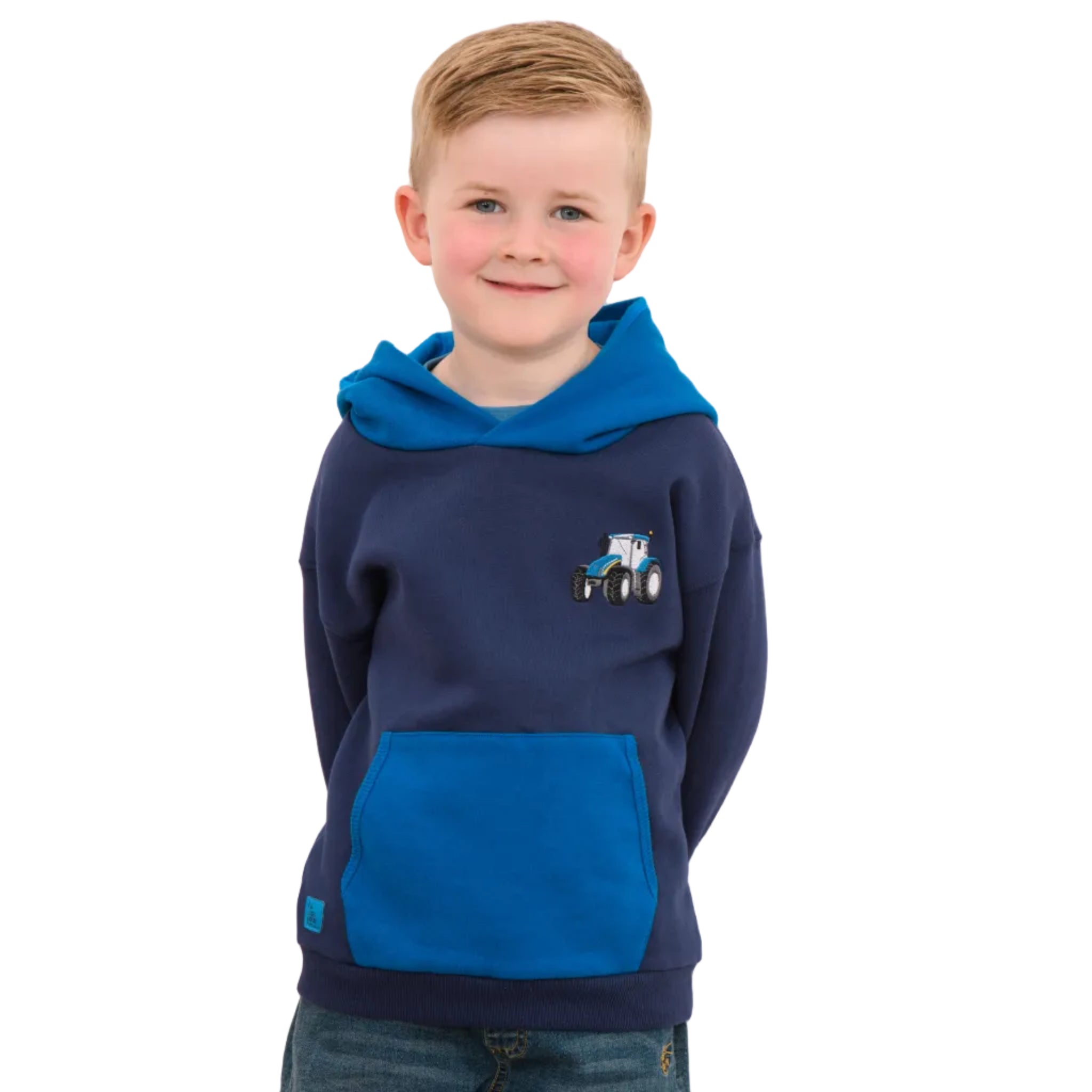 Lighthouse Boys Hoodie Jasper Blue Tractor