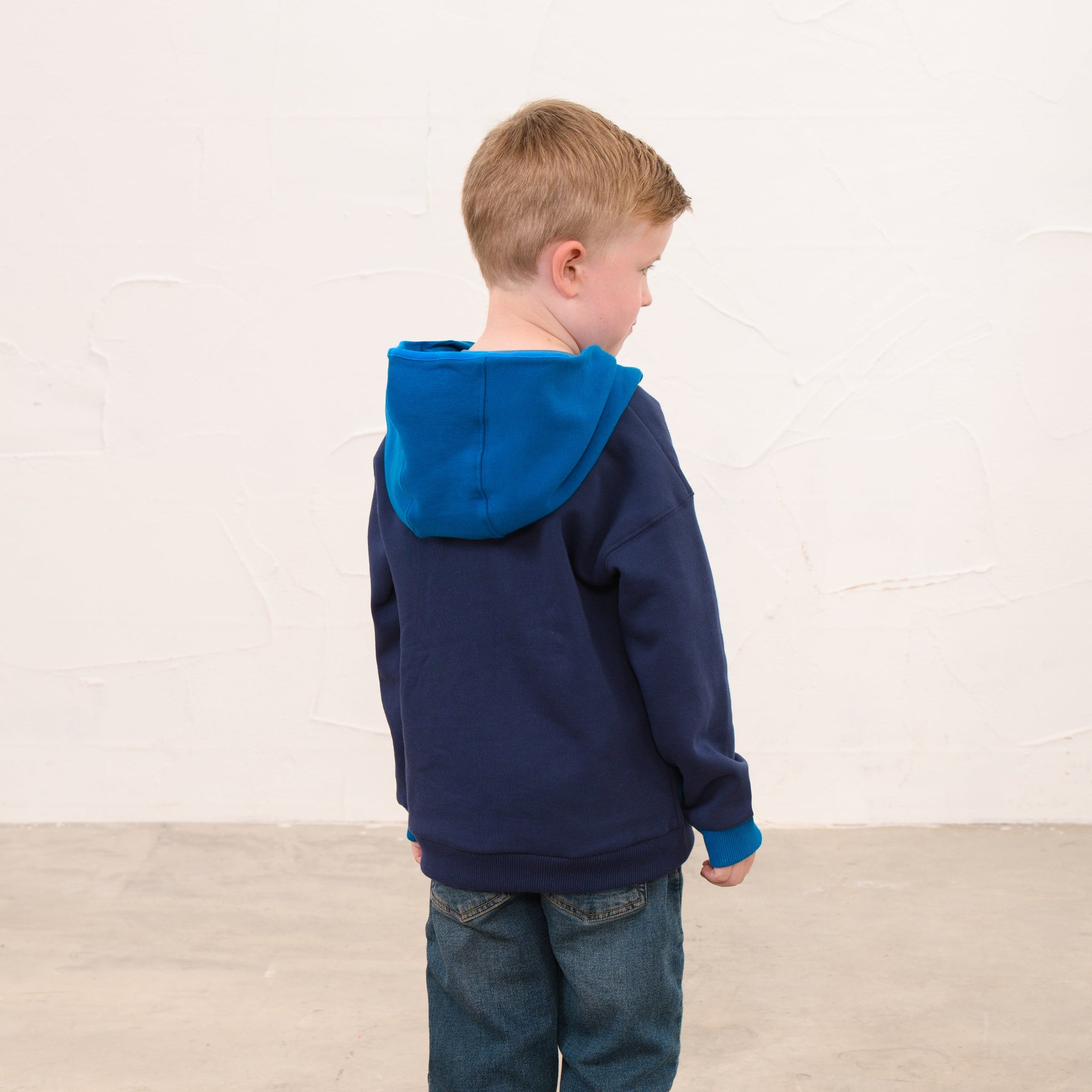 Lighthouse Boys Hoodie Jasper Blue Tractor