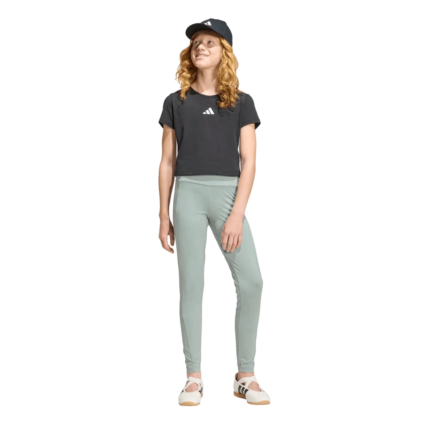 Adidas Girls Leggings Glam Wonder Sage/Silver Metallic