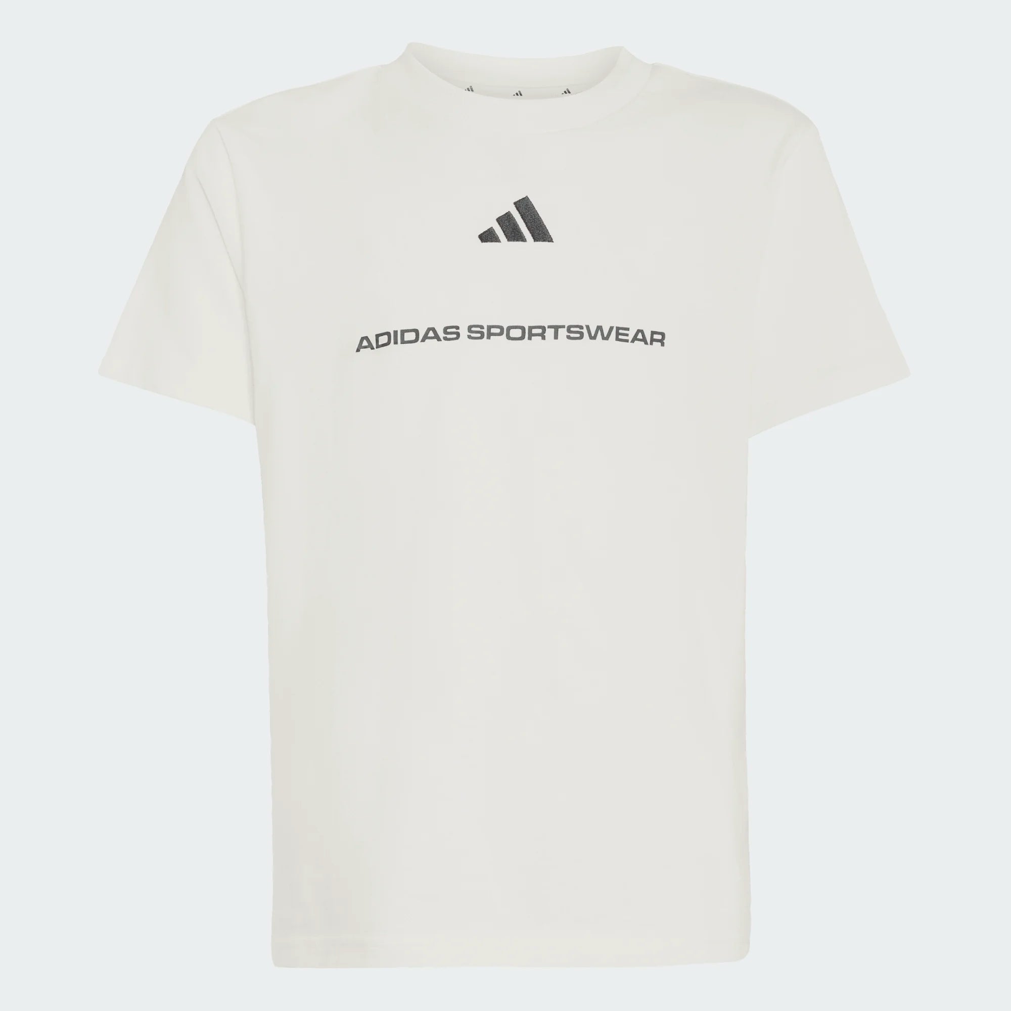 Adidas Boys T-Shirt Slogan Single Jersey Off White