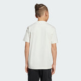 Adidas Boys T-Shirt Slogan Single Jersey Off White