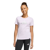 Adidas girls' lavender and white cotton t-shirt