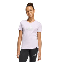 Adidas girls' lavender and white cotton t-shirt