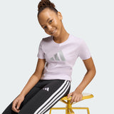 Adidas girls' lavender and white cotton t-shirt