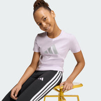Adidas girls' lavender and white cotton t-shirt