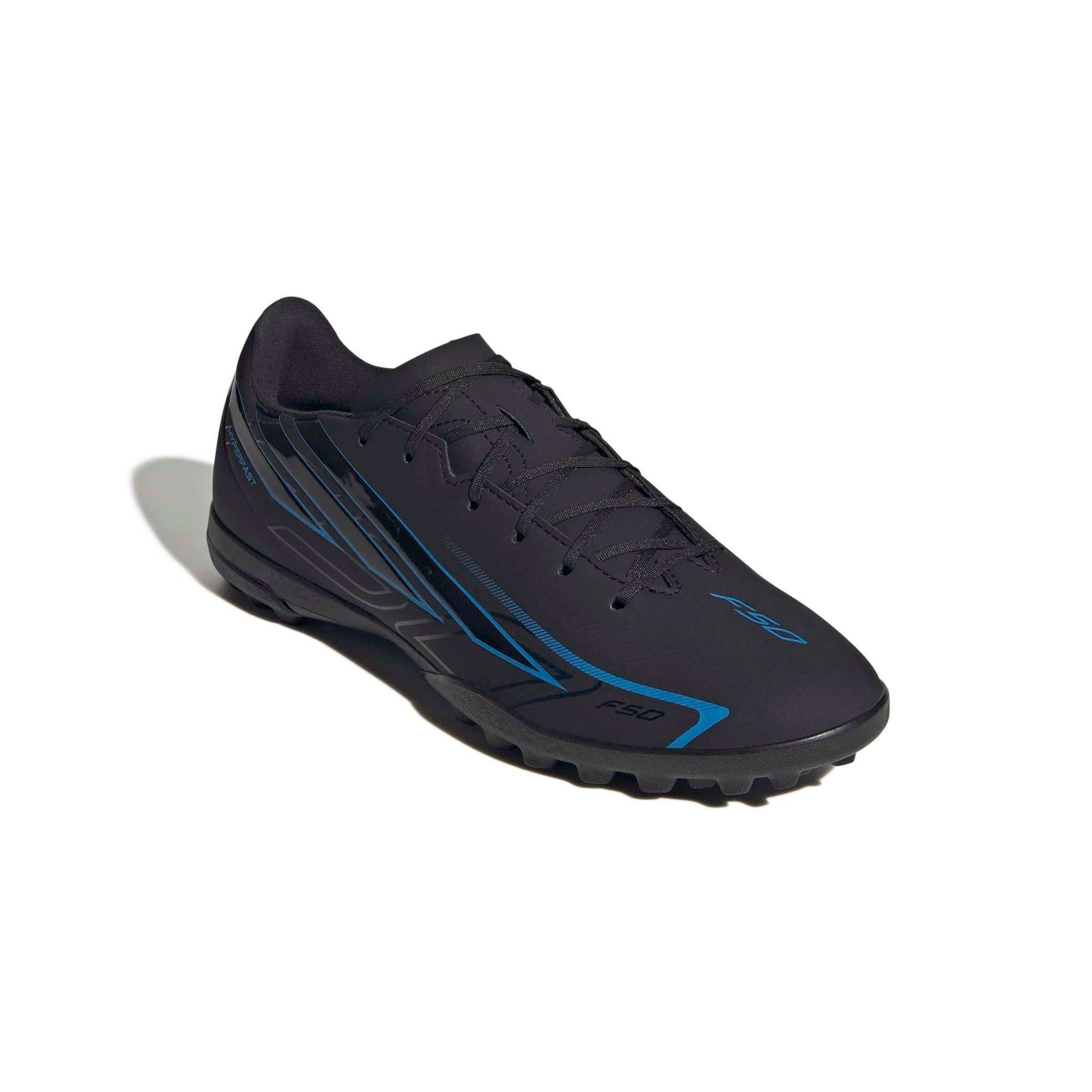 Adidas Adults Turf Boot F50 Hyperfast Club Core Black/Lucid Ray Blue