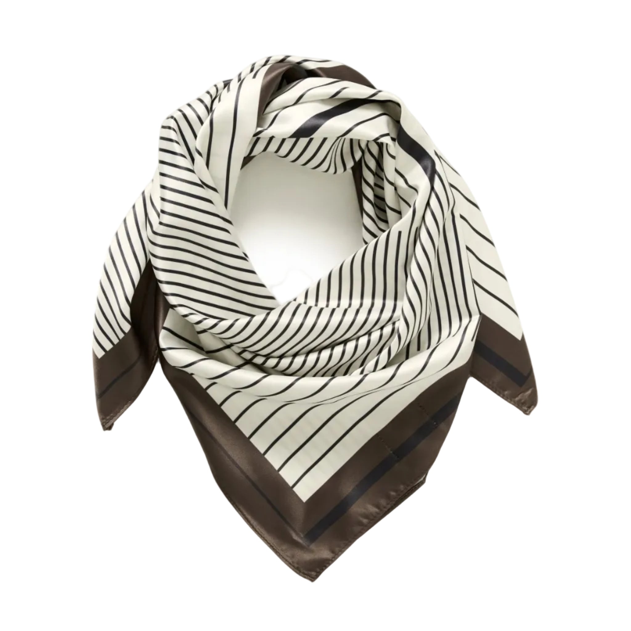 Kaffe Womens Scarf Scarfina Black/Chalk/Coffee Bean