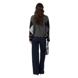 Kaffe Womens Cardigan Grith Grey Melange/Black Check