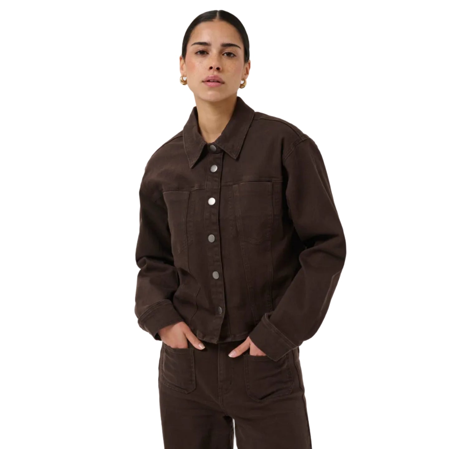 Kaffe women's brown denim overshirt