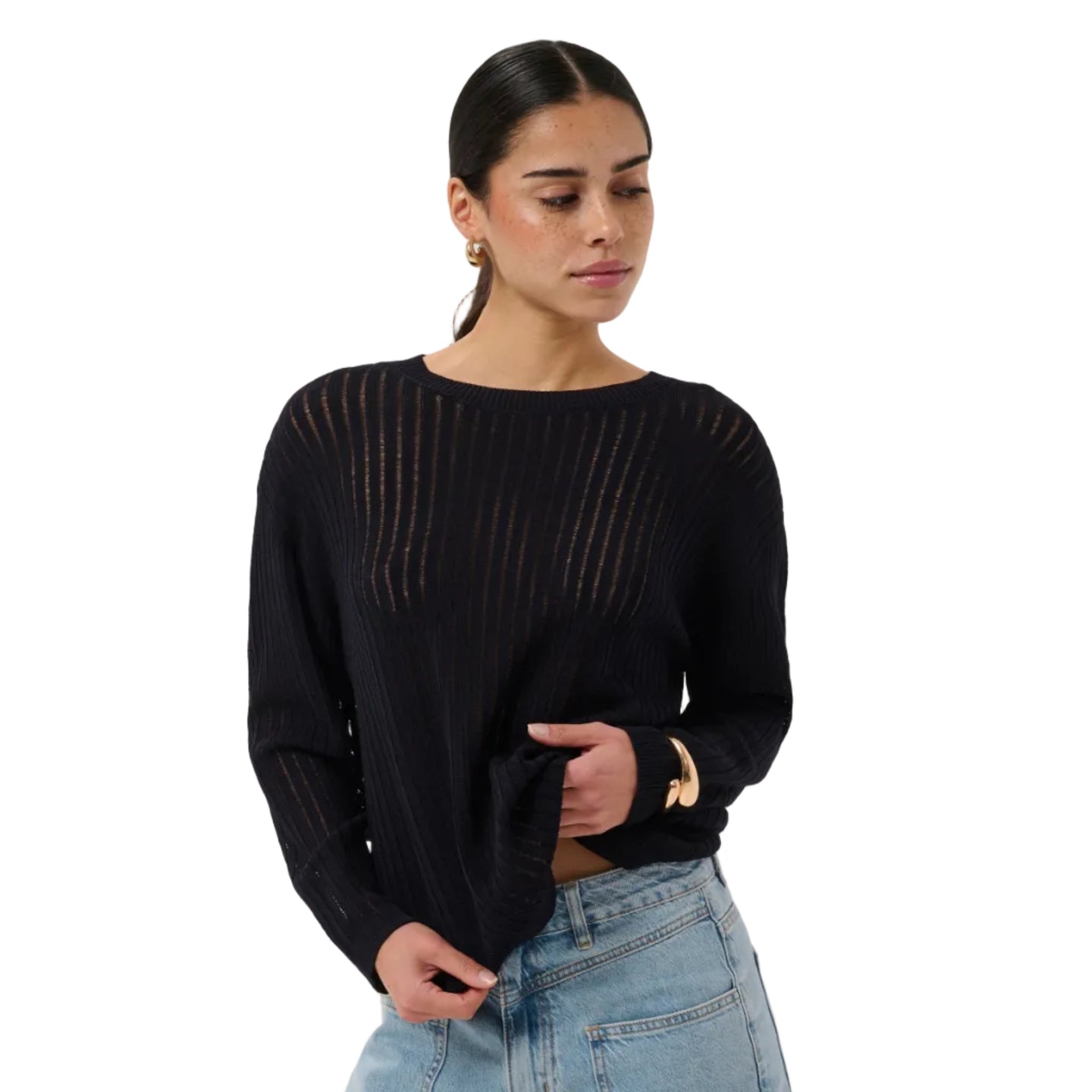 Kaffe women's black knitted jumper