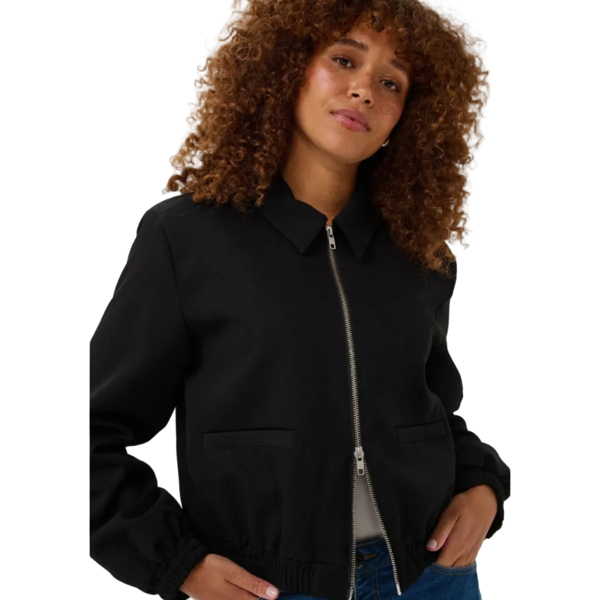 Kaffe Womens Bomber Jacket Sakura Black Deep