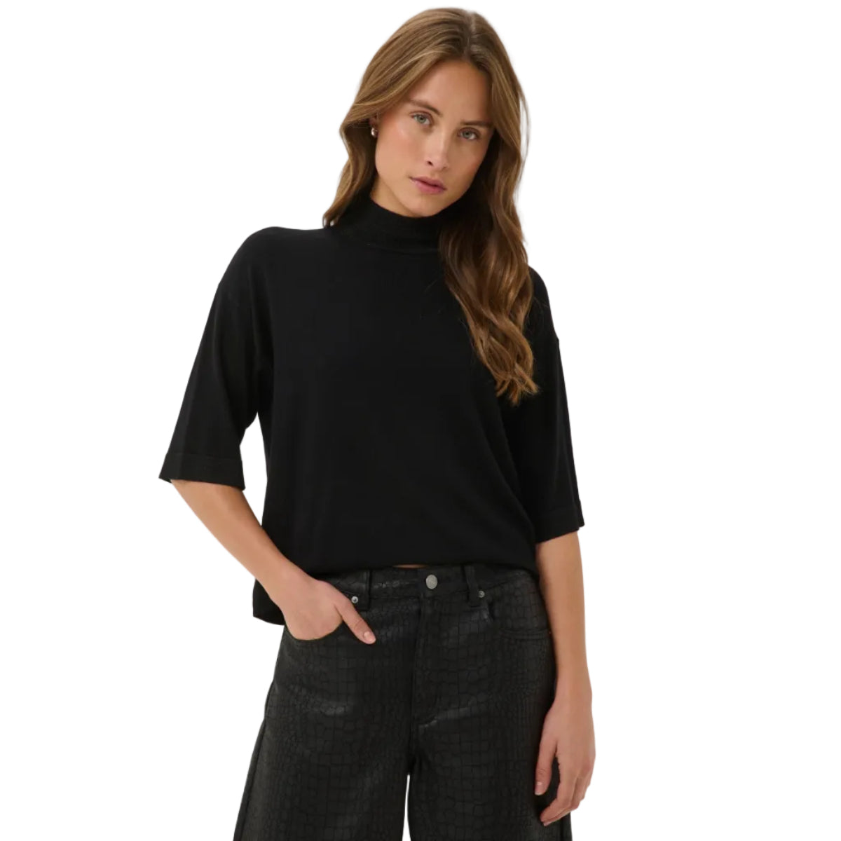 Kaffe Womens Jumper Liva Lurex Black Deep