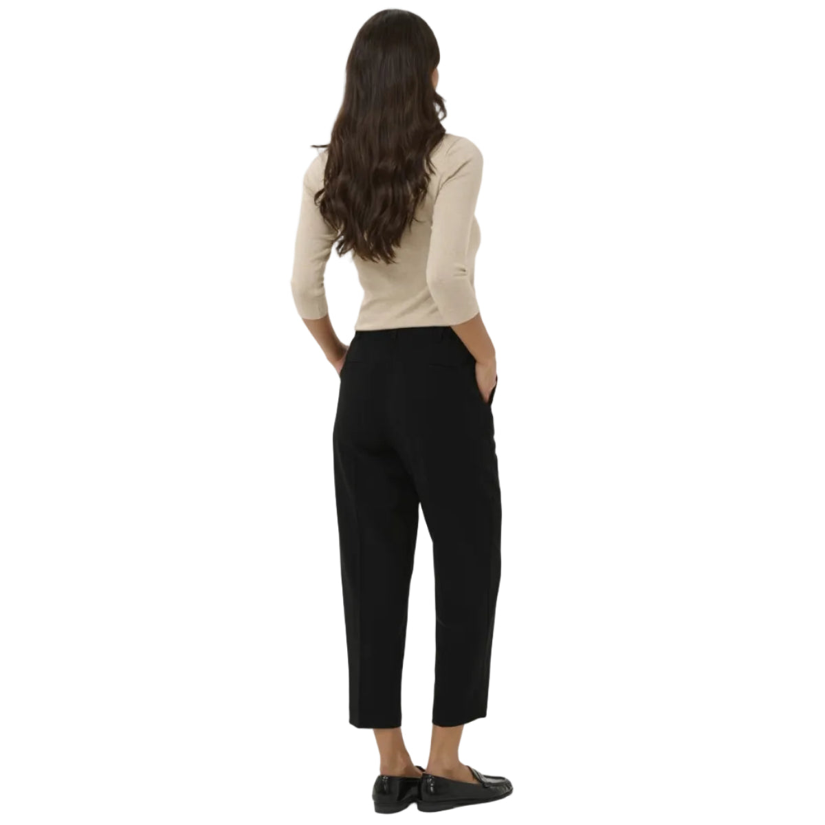 Kaffe Womens Pants Heather Cropped Black Deep