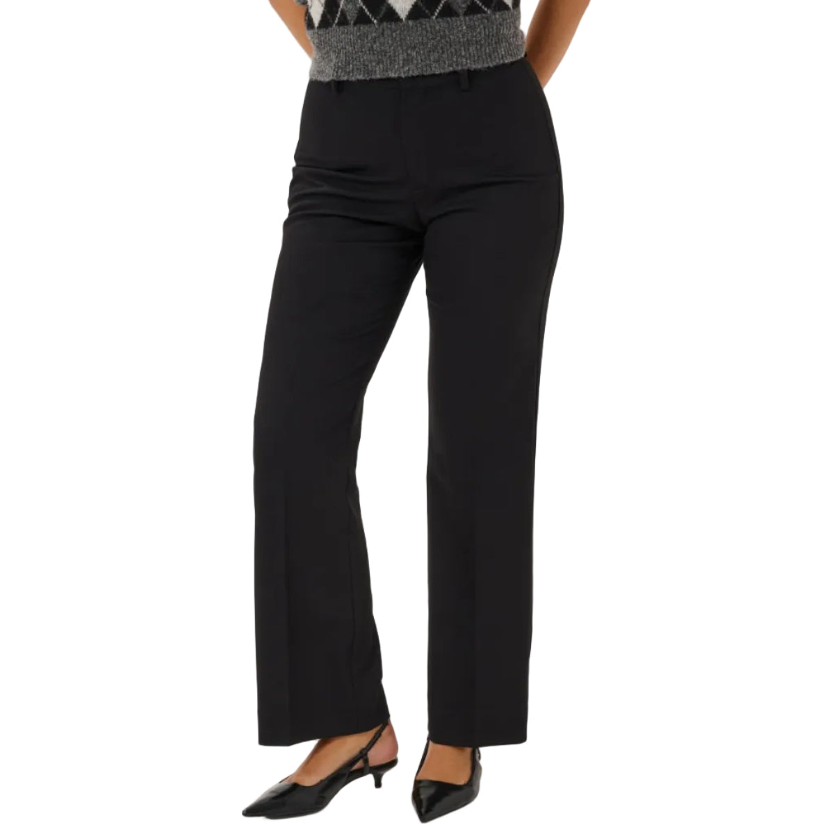 Kaffe Womens Trousers Sakura Flared Black Deep