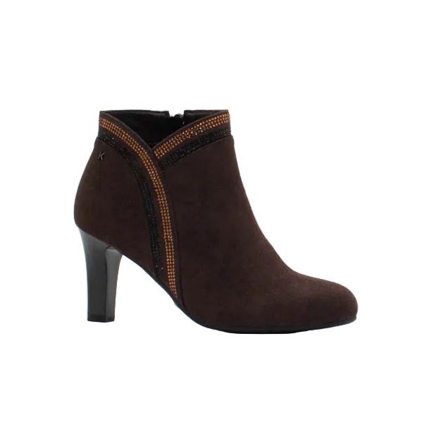 Kate Appleby Peakirk women's dark brown ankle boots with bronze trim