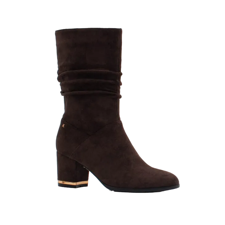 Kate Appleby Tilbrook women's dark brown ruched mid-calf boots