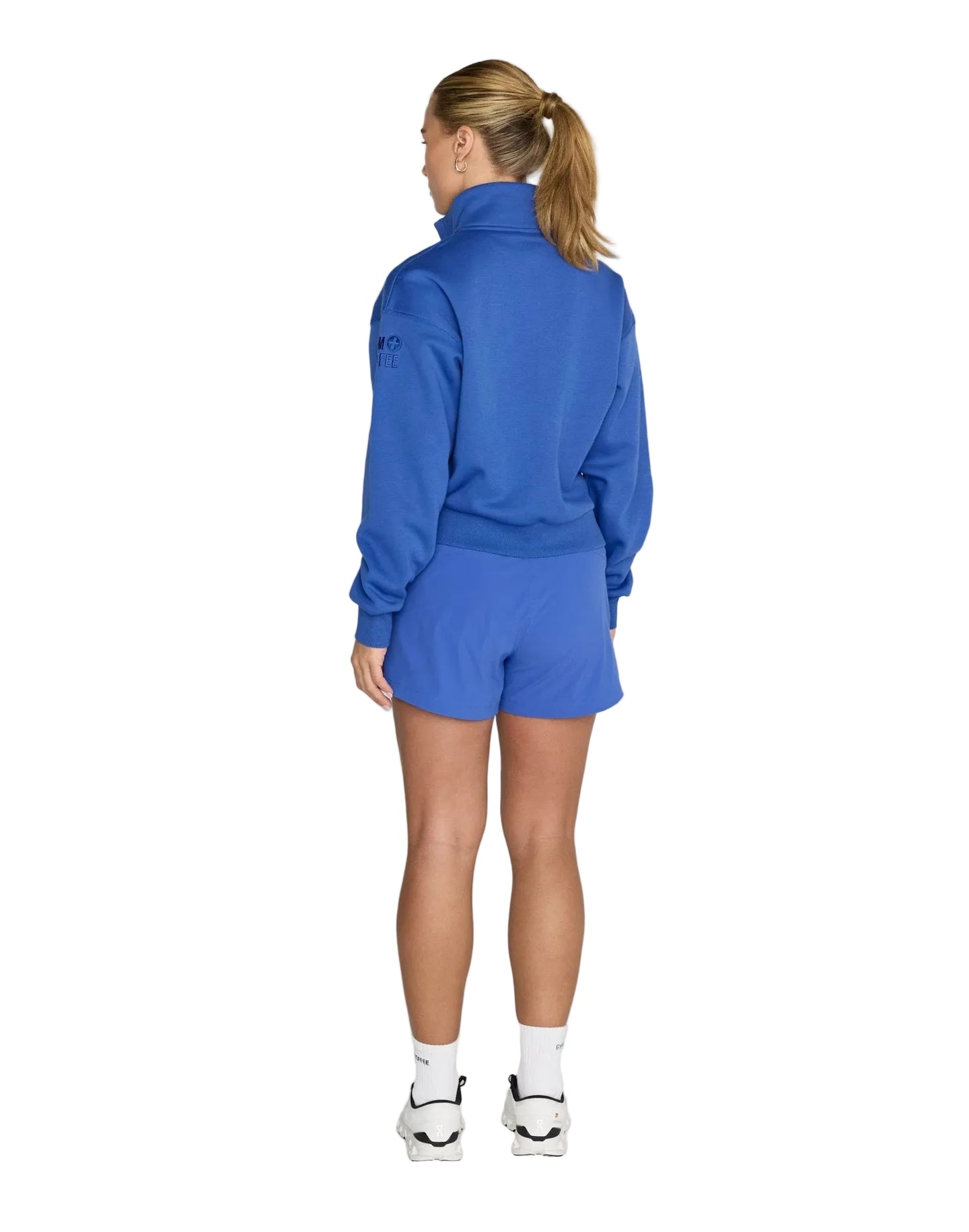 Gym+Coffee Womens Urban Snap Collar Speed Sweatshirt Tidal Blue