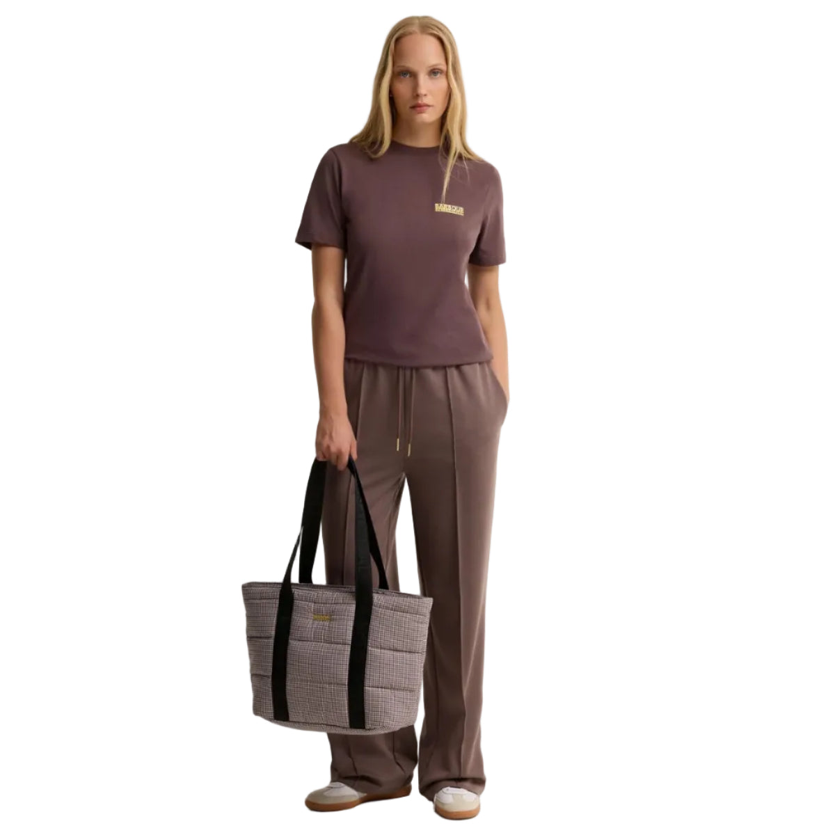 Barbour women's brown check tote bag