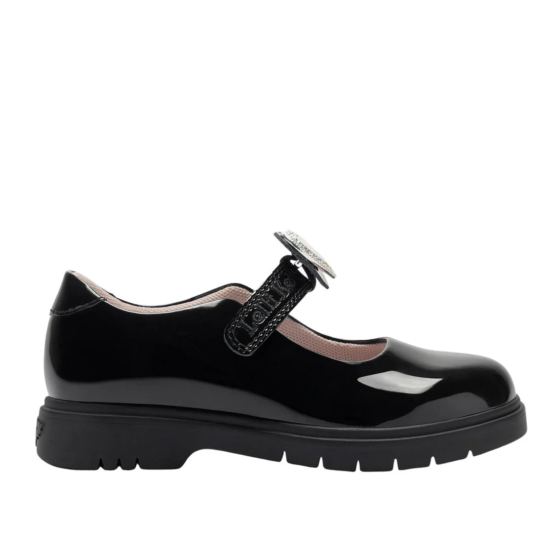 Lelli Kelly girls' black patent school shoe
