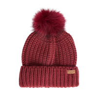 Barbour Womens Beanie/Scarf Saltburn Gift Set Cranberry