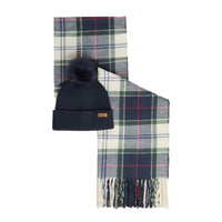 Barbour Womens Beanie/Scarf Dover Hailes Gift Set Light Evergreen