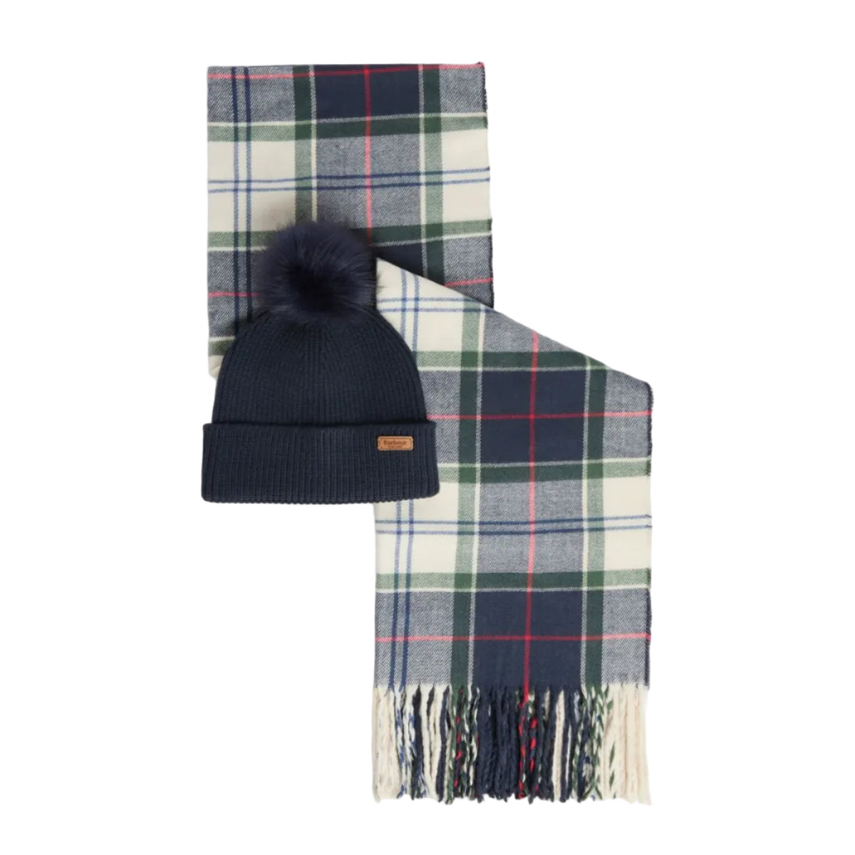 Barbour Womens Beanie/Scarf Dover Hailes Gift Set Light Evergreen