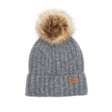 Barbour Womens Beanie/Scarf Saltburn Tartan Gift Set Grey Rose