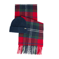 Barbour Olivia women's red spruce beanie and scarf gift set