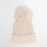 Barbour International Womens Hat Conway Knitted Beanie Moonbeam