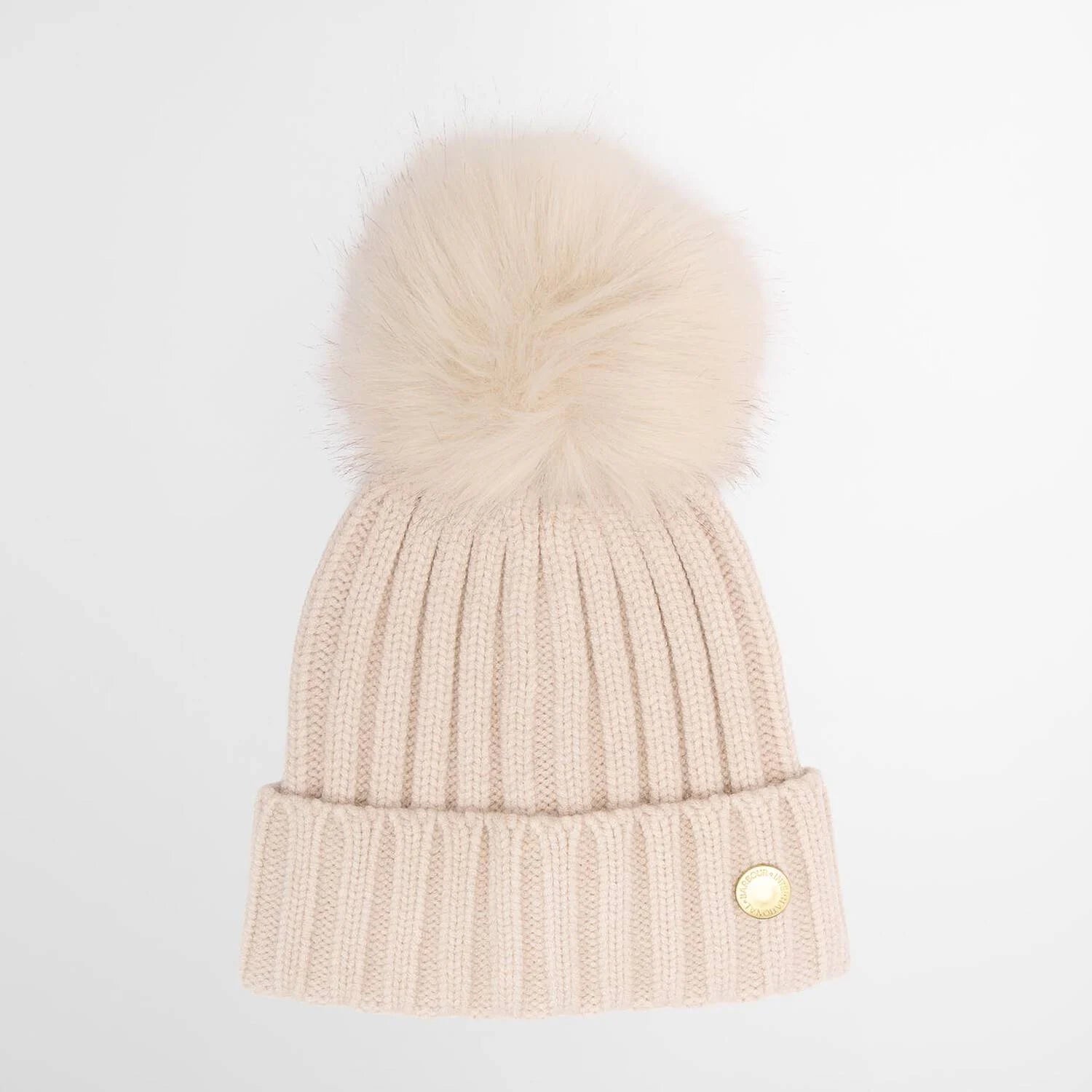 Barbour International Womens Hat Conway Knitted Beanie Moonbeam