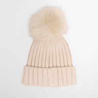Barbour International Womens Hat Conway Knitted Beanie Moonbeam
